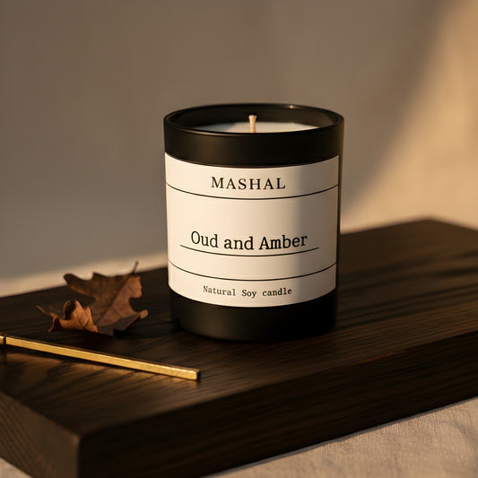Oud and Amber Scented Candle